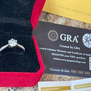 1 ct Moissanite with 18k white gold